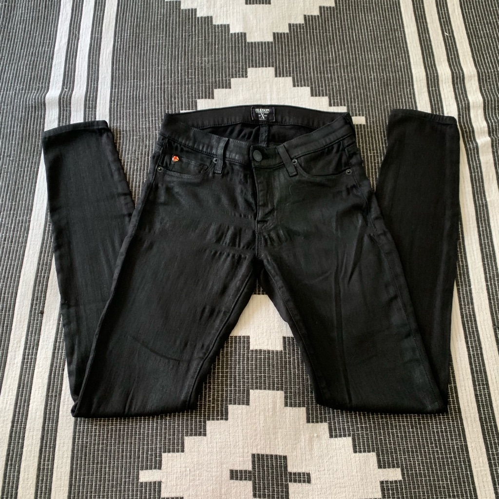 Hudson Black Waxed Jeans